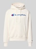 Champion Hoodie mit Label-Stitching Offwhite