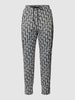 MAC Sweatpants mit Allover-Muster Modell 'FUTURE' Dunkelgrau