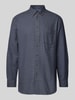 Christian Berg Men Light-Flanellhemd mit Button-Down-Kragen Graphit