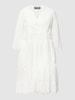 White Label Knielanges Kleid mit Strukturmuster Weiß