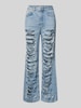 Review Straight Leg Jeans im Destroyed-Look Hellblau