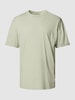 Drykorn T-shirt met geribde ronde hals, model 'THILO' Mint