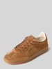 BOSS Lage sneakers van echt runderleer, model 'BRENTA_TENN_FULLSD' Camel