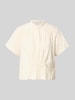 Jake*s Casual Boxy Fit Kurzarmbluse aus reiner Baumwolle Ecru