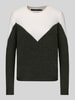 VERO MODA Regular Fit Pullover mit Woll-Anteil Modell 'PLAZA' Dunkelgruen