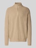 JAKE*S STUDIO MEN Gebreide pullover met opstaande kraag Beige