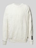 CARLO COLUCCI Strickpullover mit Label-Badge Offwhite