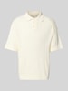 Forét Poloshirt met ribboorden, model 'ASTERN' Offwhite