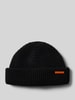 Barbour Beanie met wol, model 'MOSELY' Zwart