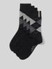 camano Socken aus Baumwoll-Mix mit Logo-Stitching im 4er-Pack Black