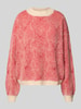 Pieces Comfort fit gebreide pullover met wol, model 'JENNA' Rood gemêleerd