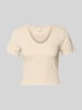 Only Slim Fit T-Shirt aus Baumwoll-Mix Modell 'CARLOTTA' Ecru