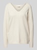 FREE/QUENT Gebreide pullover met V-hals, model 'Claura' Beige