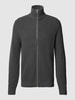 MCNEAL Strickjacke mit Stehkragen Dunkelgrau meliert