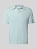 SELECTED HOMME Regular fit poloshirt in gehaakte look, model 'LINO' Lichtblauw