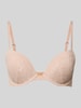 Calvin Klein Underwear Regular Fit BH mit Spitzenbesatz Modell 'Plunge' Beige