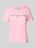 Tommy Hilfiger Regular fit T-shirt van puur katoen Felroze