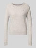 Tommy Hilfiger Regular fit gebreide pullover van een mix van wol en kasjmier Lichtgrijs