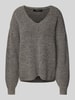 Vero Moda Loose Fit Strickpullover mit Wollanteil Modell 'DESMA' Mittelgrau