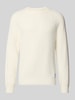 Hugo Blue Regular Fit Strickpullover aus reiner Baumwolle Modell 'SONNEE' Offwhite