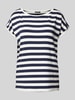 More & More T-Shirt mit U-Boot-Ausschnitt Dunkelblau