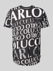 CARLO COLUCCI T-Shirt mit geripptem Rundhalsausschnitt Black