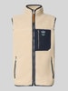 Superdry Fleecegilet met ritszakken en opstaande kraag Beige