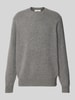 ANNARR Pullover aus Wolle mit Rippabschlüssen Mittelgrau