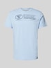 Tom Tailor T-shirt met labelprint Lichtblauw