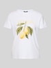 comma T-Shirt mit Motiv-Print Offwhite