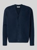 SELECTED HOMME Relaxed fit gebreid jack met alpacawol, model 'RAI' Marineblauw