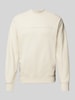 BOSS Orange Longsleeve mit Label-Stitching Modell 'We_Natural' Offwhite