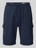 s.Oliver RED LABEL Regular fit sweatshorts met cargozakken Marineblauw