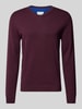 Tom Tailor Regular Fit Strickpullover mit V-Ausschnitt Bordeaux