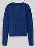 Vero Moda Regular Fit Strickpullover mit Zopfmuster Modell 'ARIES' Royal