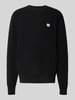 Calvin Klein Jeans Gebreide pullover met structuurmotief en ronde hals Zwart
