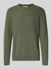 SELECTED HOMME Regular fit pullover van puur katoen, model 'ROSS' Olijfgroen