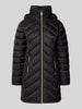 MICHAEL Michael Kors Gewatteerde lange jas met opstaande kraag, model 'Longline' Zwart