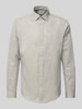 Jake*s Slim Fit Freizeithemd aus Leinen-Baumwoll-Mix Hellgruen