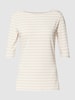 comma T-Shirt mit U-Boot-Ausschnitt Beige