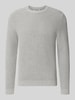 REVIEW Sweter dzianinowy z czystej bawełny o kroju regular fit Jasnoszary melanż