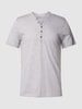 MCNEAL Regular Fit T-Shirt aus Baumwolle mit kurzer Knopfleiste Mittelgrau