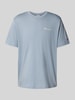 CHAMPION T-shirt met logostitchings en ronde hals Rookblauw
