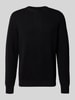 Casual Friday Gebreide pullover met ronde hals, model 'THEO' Zwart