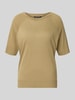 Luisa Cerano T-Shirt aus Lyocell-Baumwoll-Mix mit Rundhalsausschnitt Oliv