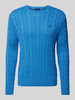 Polo Ralph Lauren Strickpullover mit gerippten Abschlüssen Modell 'DRIVER' Jeansblau