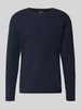 JACK & JONES Premium Sweter z dzianiny z fakturowanym wzorem model 'BLUMASON' Granatowy