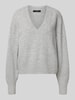 Vero Moda Comfort Fit Strickpullover mit Woll-Anteil Modell 'BOOM' Hellgrau Melange