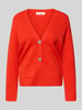 Christian Berg Woman Gebreide pullover met V-hals Lichtrood