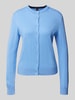 Stefanel Cardigan met wol en ronde hals Oceaanblauw